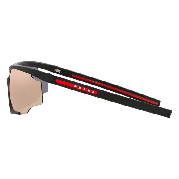 New PRADA LINEA ROSSA Black Semi Rimless Rectangle PS 07YS DG0-10A Sunglasses Wo - Picture 3 of 4